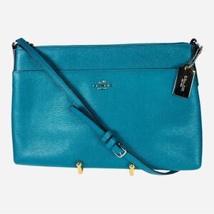 Coach Teal Crossbody Bag - Leather Shoulder Bag